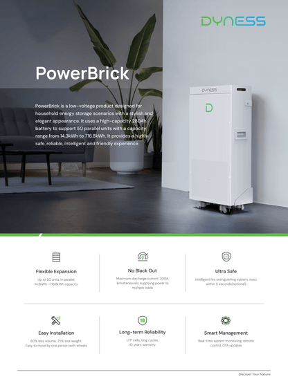 Dyness PowerBrick 14.336kWh LiFePO4 aku (51.2V / 280Ah)