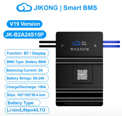 JK (Jikong) BMS | 8S-24S 150A | Aktiivne Balansseerimine (Valik: 1A või 2A)