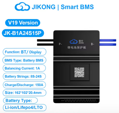 JK (Jikong) BMS | 8S-24S 150A | Aktiivne Balansseerimine (Valik: 1A või 2A)